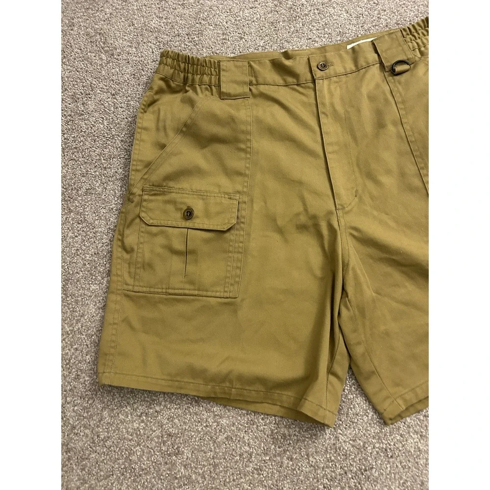 VTG Haband Cargo Shorts Mens 36 Khaki Tan Excellent Elastic Waist Utility Pocket